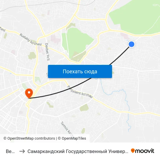 Bekat to Самаркандский Государственный Университет map