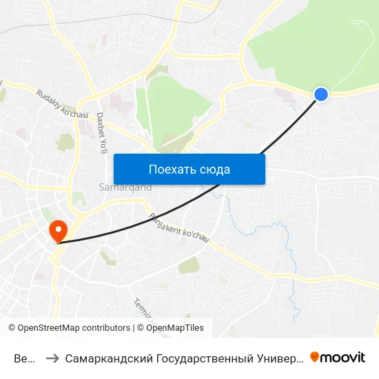 Bekat to Самаркандский Государственный Университет map