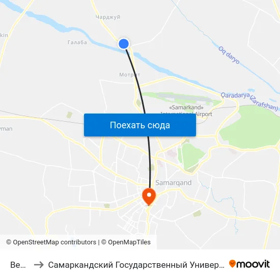 Bekat to Самаркандский Государственный Университет map