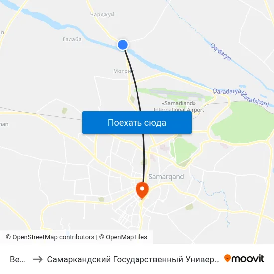 Bekat to Самаркандский Государственный Университет map
