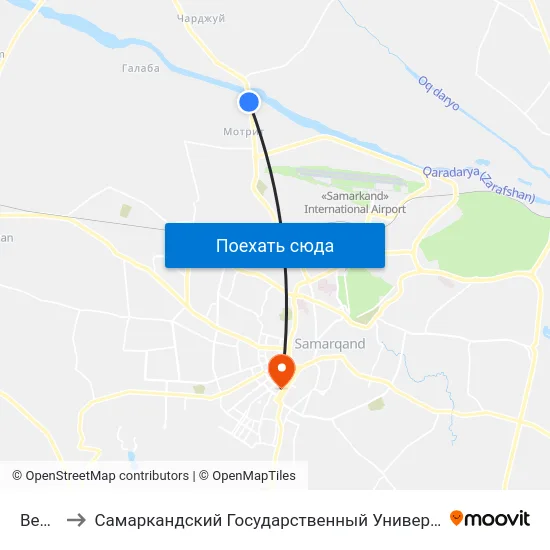 Bekat to Самаркандский Государственный Университет map