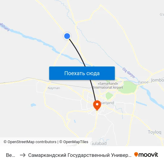 Bekat to Самаркандский Государственный Университет map