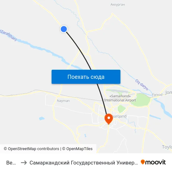 Bekat to Самаркандский Государственный Университет map