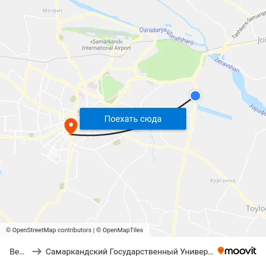 Bekat to Самаркандский Государственный Университет map