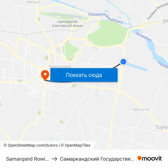 Samarqand Rowing Complex to Самаркандский Государственный Университет map