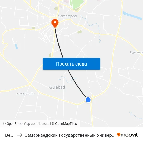 Bekat to Самаркандский Государственный Университет map