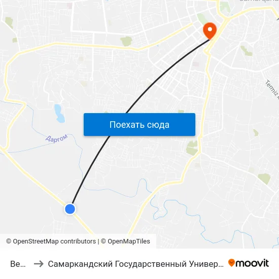 Bekat to Самаркандский Государственный Университет map