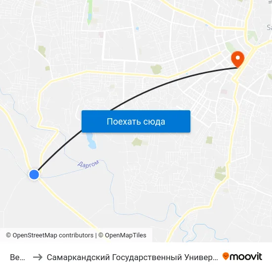Bekat to Самаркандский Государственный Университет map