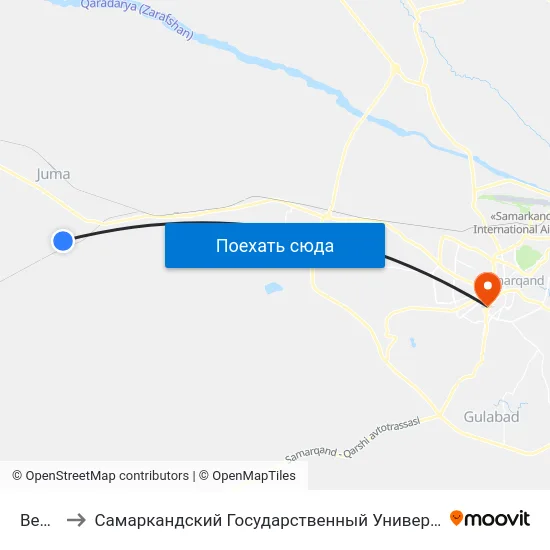 Bekat to Самаркандский Государственный Университет map