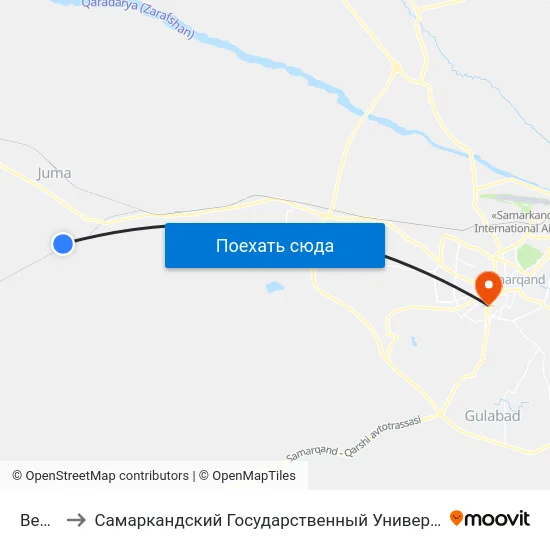 Bekat to Самаркандский Государственный Университет map