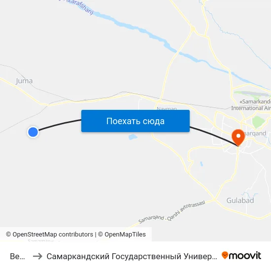 Bekat to Самаркандский Государственный Университет map