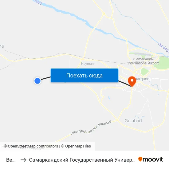 Bekat to Самаркандский Государственный Университет map