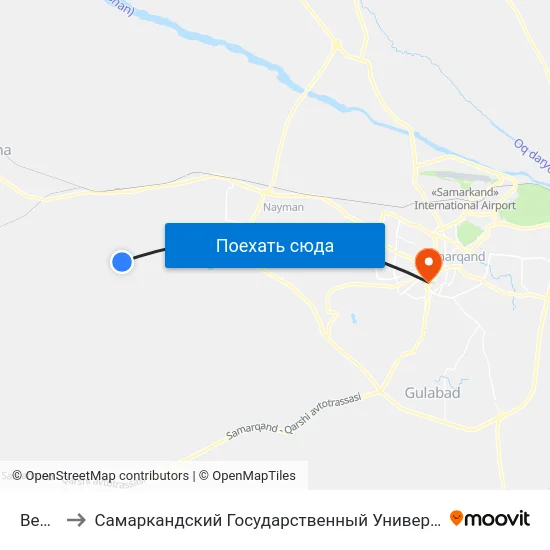 Bekat to Самаркандский Государственный Университет map