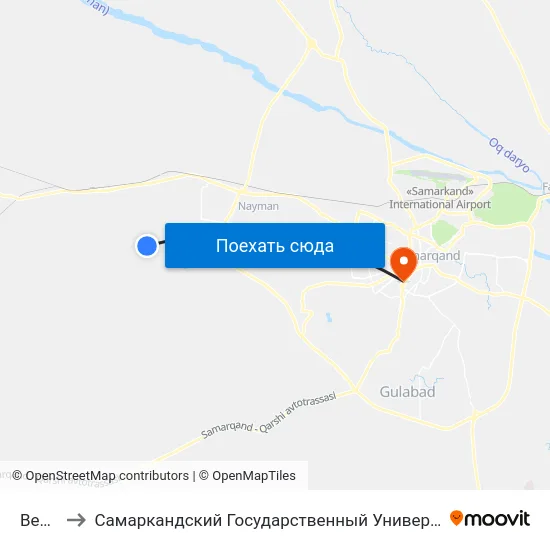 Bekat to Самаркандский Государственный Университет map