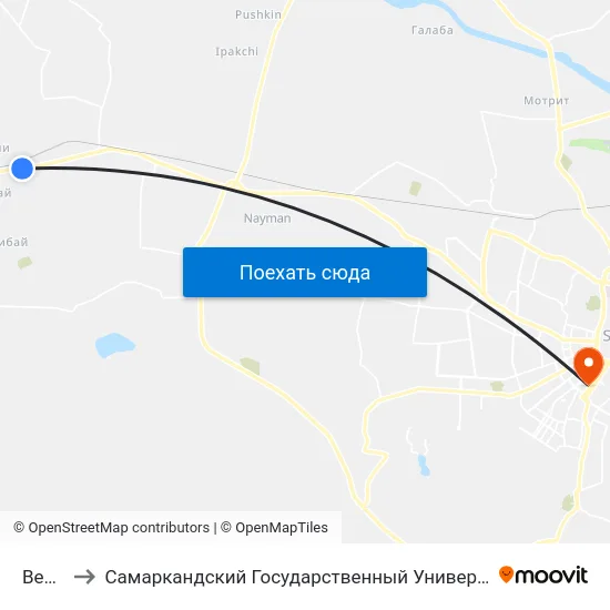 Bekat to Самаркандский Государственный Университет map