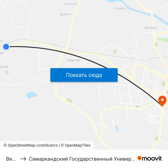 Bekat to Самаркандский Государственный Университет map