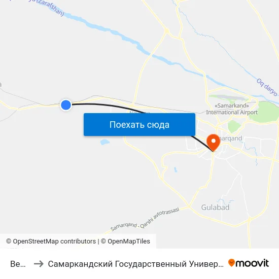 Bekat to Самаркандский Государственный Университет map