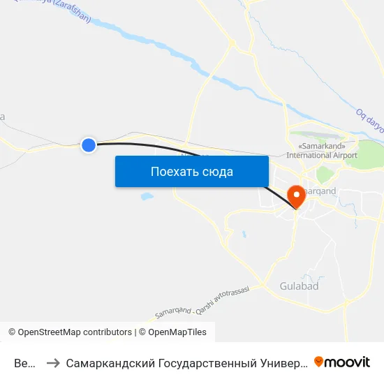 Bekat to Самаркандский Государственный Университет map