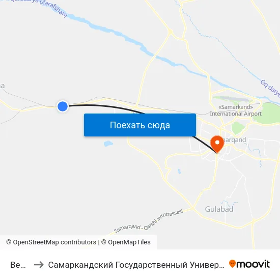 Bekat to Самаркандский Государственный Университет map