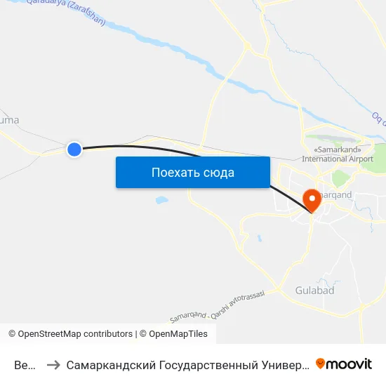 Bekat to Самаркандский Государственный Университет map