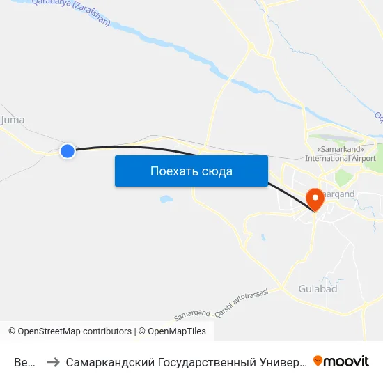 Bekat to Самаркандский Государственный Университет map