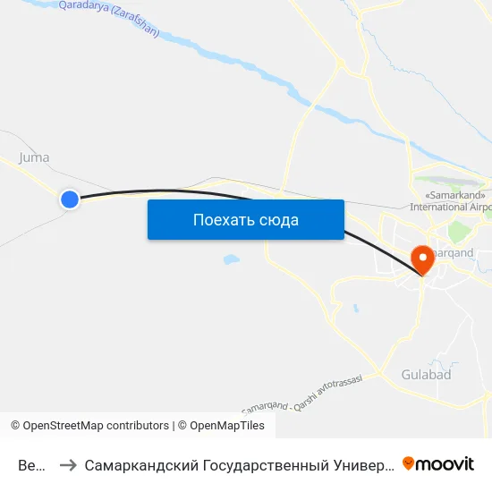 Bekat to Самаркандский Государственный Университет map