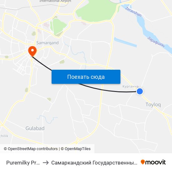 Puremilky Products to Самаркандский Государственный Университет map