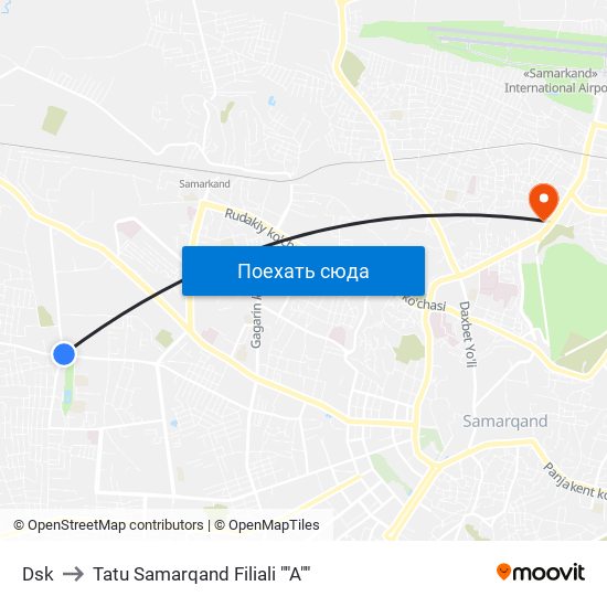 Dsk to Tatu Samarqand Filiali ""A"" map