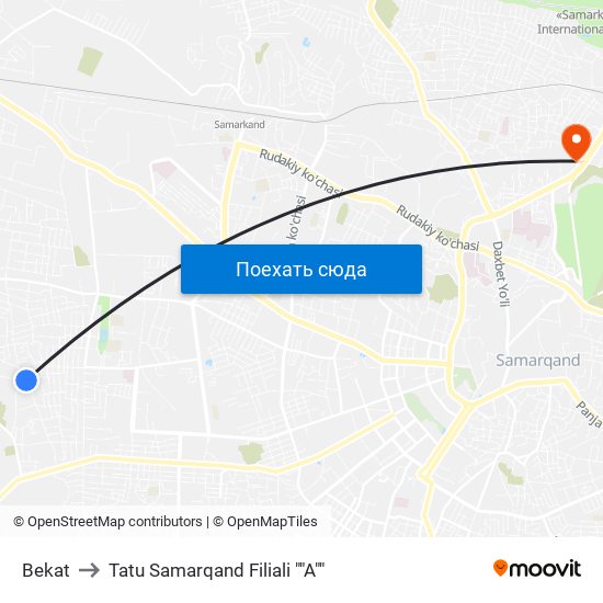Bekat to Tatu Samarqand Filiali ""A"" map