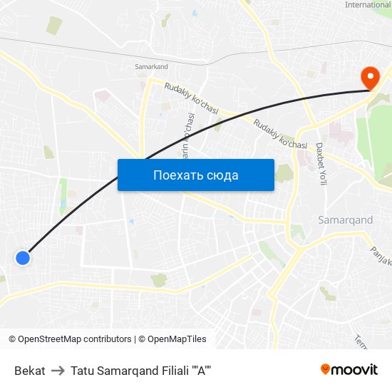 Bekat to Tatu Samarqand Filiali ""A"" map