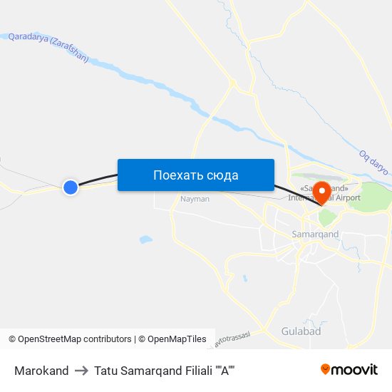 Marokand to Tatu Samarqand Filiali ""A"" map