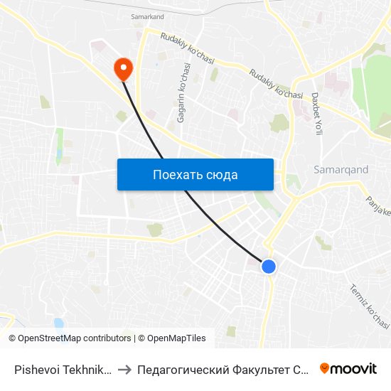 Pishevoi Tekhnikum to Педагогический Факультет Сам Гу map