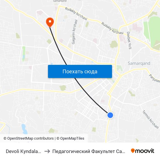 Devoli Kyndalang to Педагогический Факультет Сам Гу map