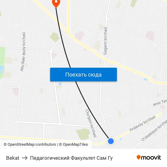 Bekat to Педагогический Факультет Сам Гу map