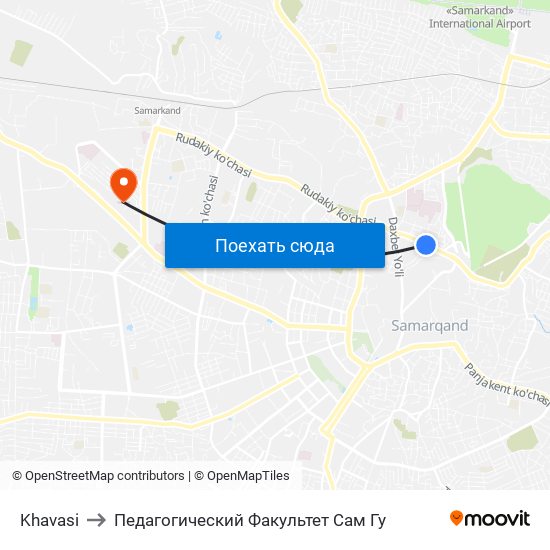 Khavasi to Педагогический Факультет Сам Гу map