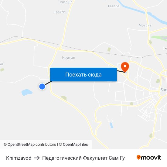 Khimzavod to Педагогический Факультет Сам Гу map
