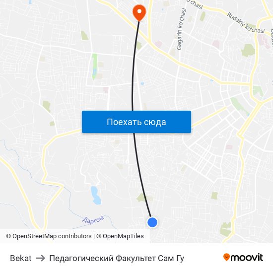 Bekat to Педагогический Факультет Сам Гу map