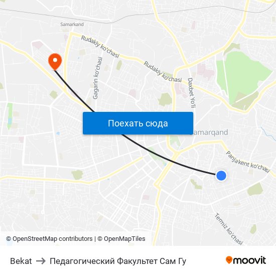 Bekat to Педагогический Факультет Сам Гу map