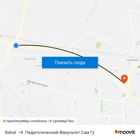 Bekat to Педагогический Факультет Сам Гу map