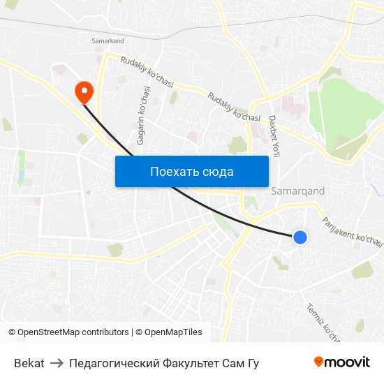 Bekat to Педагогический Факультет Сам Гу map