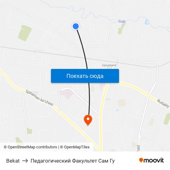 Bekat to Педагогический Факультет Сам Гу map