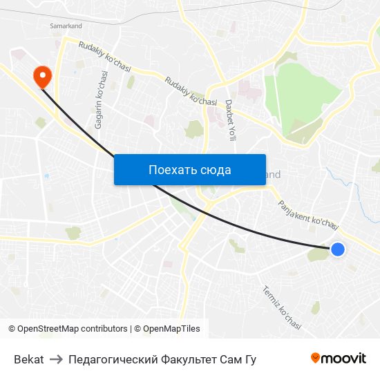 Bekat to Педагогический Факультет Сам Гу map