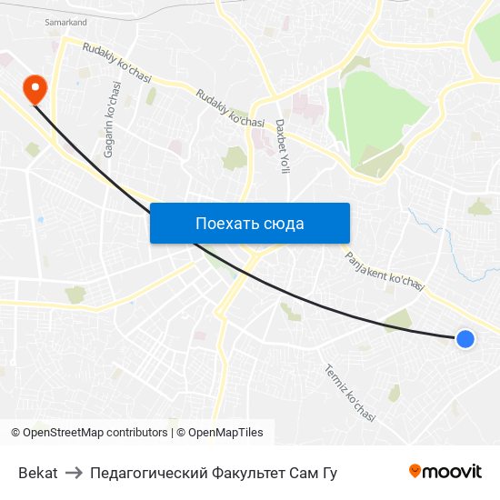 Bekat to Педагогический Факультет Сам Гу map