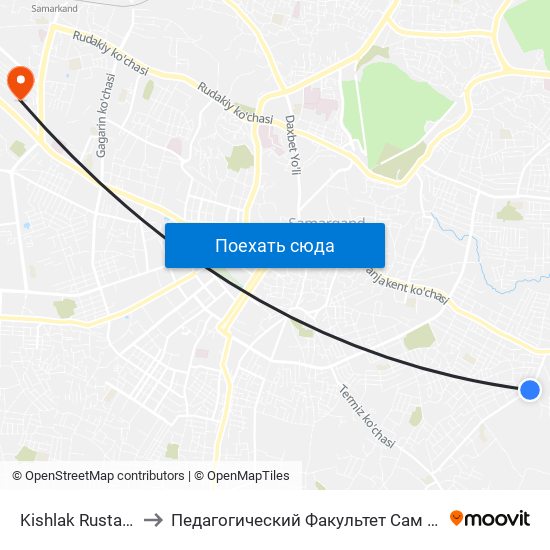 Kishlak Rustam to Педагогический Факультет Сам Гу map