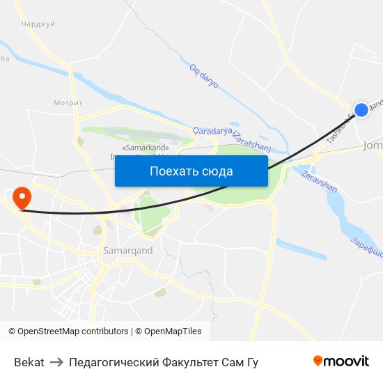 Bekat to Педагогический Факультет Сам Гу map