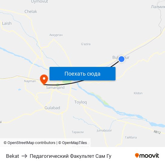 Bekat to Педагогический Факультет Сам Гу map