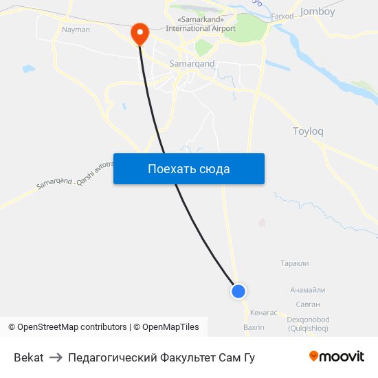 Bekat to Педагогический Факультет Сам Гу map