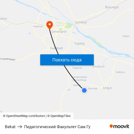 Bekat to Педагогический Факультет Сам Гу map