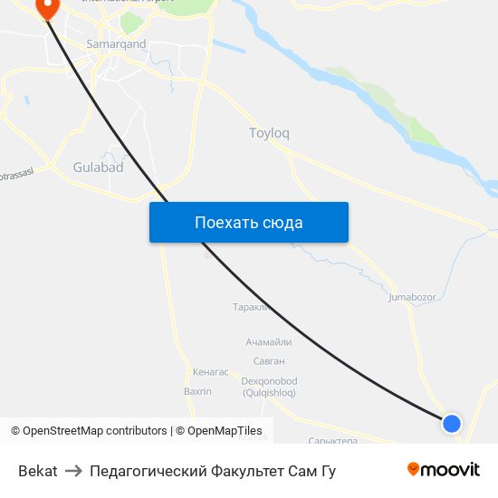 Bekat to Педагогический Факультет Сам Гу map