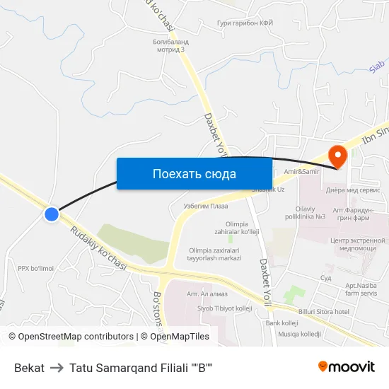 Bekat to Tatu Samarqand Filiali "B" map